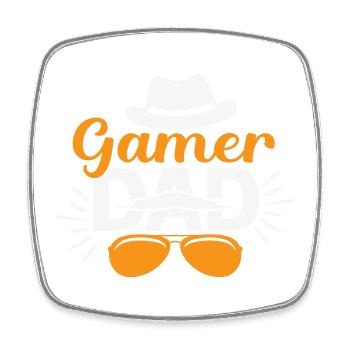 FATHER S DAY Gamer - Viereckiger Kühlschrankmagnet - Weiß - Vorne