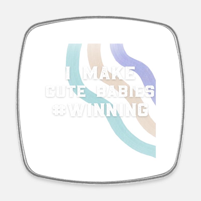 Father's Day dad dad dad dad dad dad dad - Square fridge magnet - white