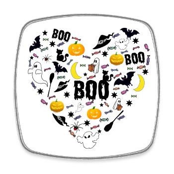 Halloween Herz - Viereckiger Kühlschrankmagnet - Weiß - Vorne