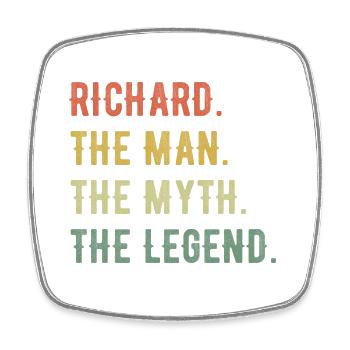 Richard Prénom L’Homme Le Mythe La Légende - Magnet carré - blanc - Devant