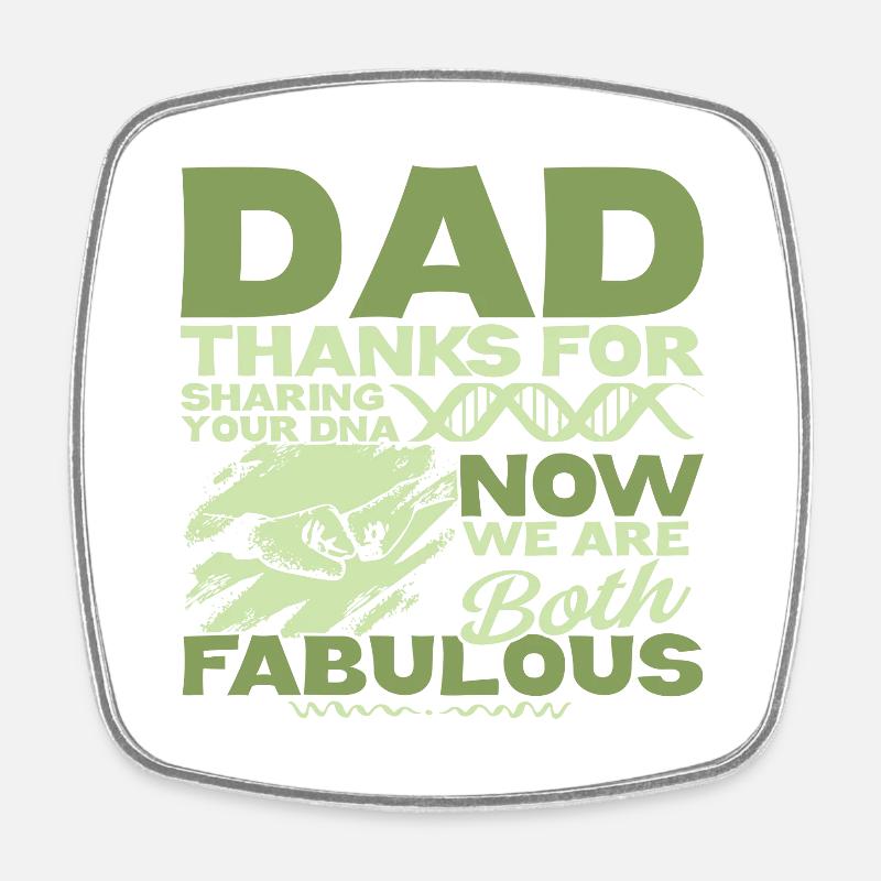 Funny Father's Day gift shape for son and daughter - Square fridge magnet - white