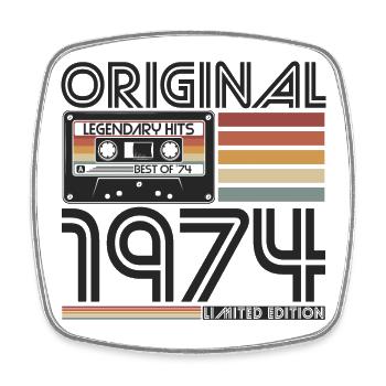 1974 Naissance vintage rétro anniversaire - Magnet carré - blanc - Devant