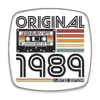 1989 Born Vintage Retro Birthday - Magnet carré - blanc - Devant