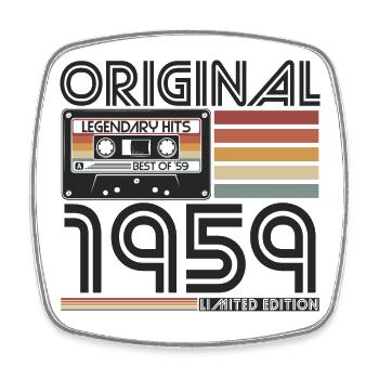 1959 born vintage retro birthday - Square fridge magnet - white - Front