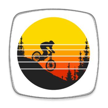 mountain bike mountain bike mountain bike - Square fridge magnet - white - Front