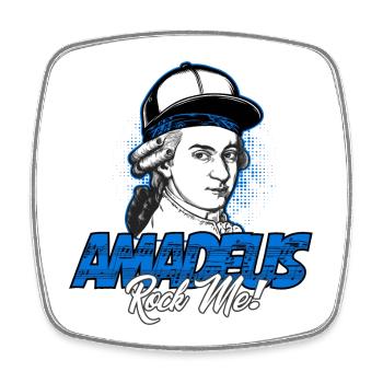Amadeus Rock Me | Wolfgang Amadeus Mozart Klassik - Viereckiger Kühlschrankmagnet - Weiß - Vorne