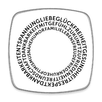 Gute Wünsche / schwarz - Viereckiger Kühlschrankmagnet - Weiß - Vorne