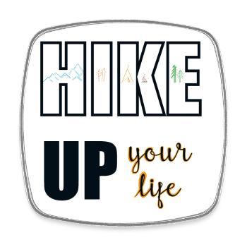 Hiking - Hike up! - Square fridge magnet - white - Front