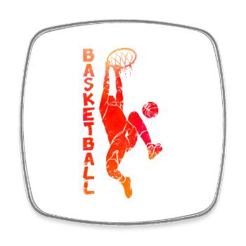 Basketball sketch art - Magnet carré - blanc - Devant