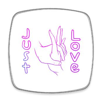 Just Love - Hand in Hand lineart - Viereckiger Kühlschrankmagnet - Weiß - Vorne