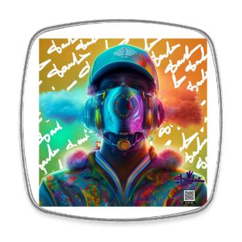 Energetic Soul - Square fridge magnet - white - Front