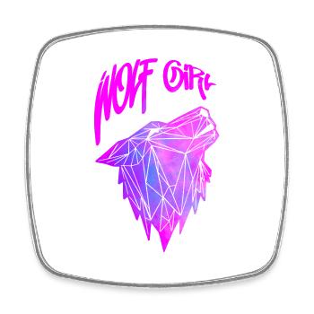 Wolf girl - Square fridge magnet - white - Front