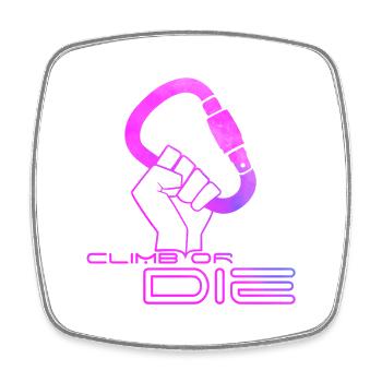 Climb or die! - Square fridge magnet - white - Front