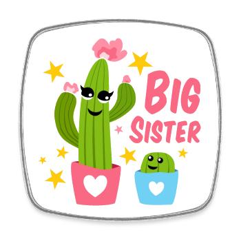 Große Schwester - Viereckiger Kühlschrankmagnet - Weiß - Vorne
