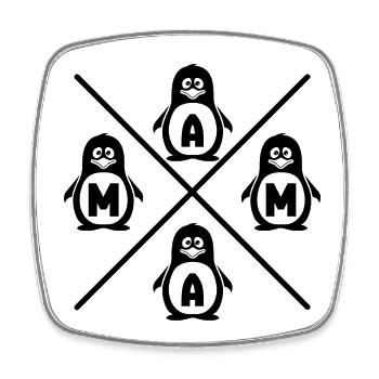 Mom - Square fridge magnet - white - Front