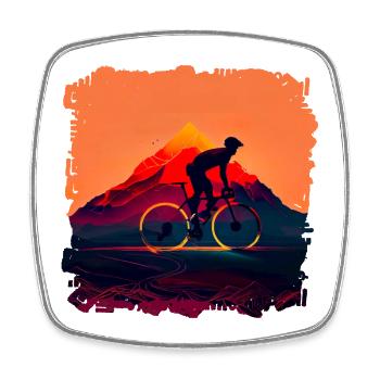 Road cycling is a passion for many - Square fridge magnet - white - Front