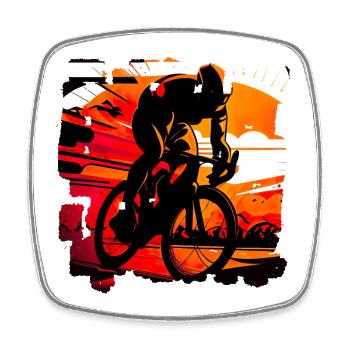 There are different types of cycling races - Square fridge magnet - white - Front