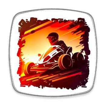 Les courses de karting sont une question de vitesse - Magnet carré - blanc - Devant