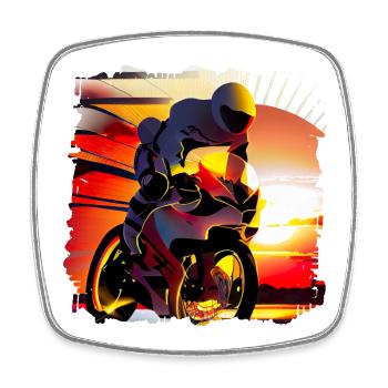 Motorcycle racing is an exciting motorsport - Square fridge magnet - white - Front