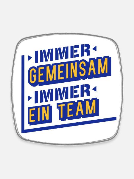 Immer Gemeinsam (Schriftzug) - Viereckiger Kühlschrankmagnet - Weiß