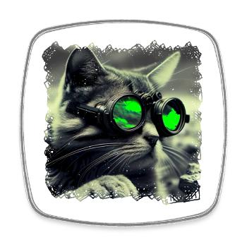 Cats find their way around in the dark - Square fridge magnet - white - Front