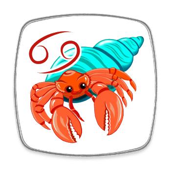 Zodiac sign Cancer - Square fridge magnet - white - Front