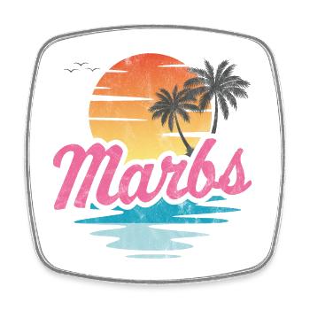 Marbs - Viereckiger Kühlschrankmagnet - Weiß - Vorne