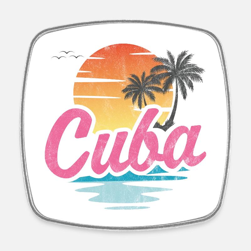 Cuba - Magnet carré - blanc