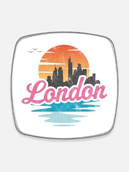 Ville de Londres - Magnet carré - blanc
