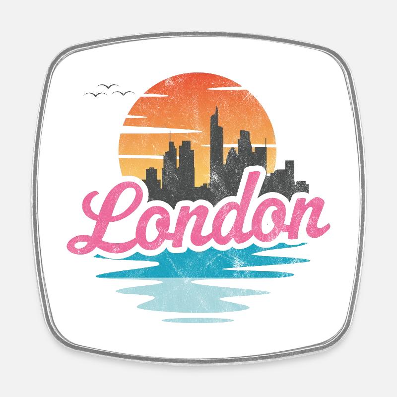 London City - Square fridge magnet - white