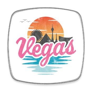 Ville de Vegas - Magnet carré - blanc - Devant