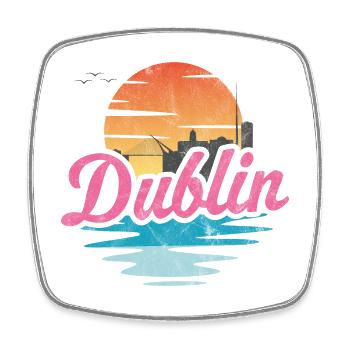 Dublin Stadt - Viereckiger Kühlschrankmagnet - Weiß - Vorne