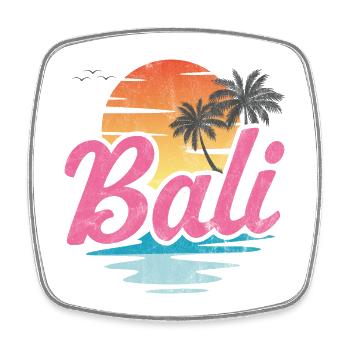 Plage de Bali - Magnet carré - blanc - Devant