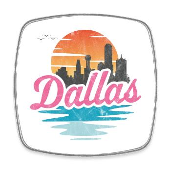 Dallas Stadt - Viereckiger Kühlschrankmagnet - Weiß - Vorne