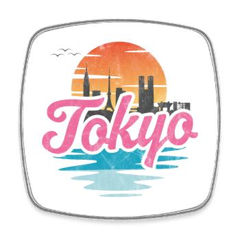 Tokio - Viereckiger Kühlschrankmagnet - Weiß - Vorne