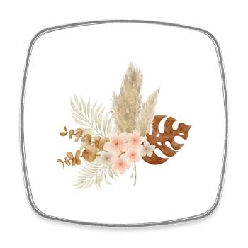 Boho -Blumen - Viereckiger Kühlschrankmagnet - Weiß - Vorne