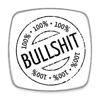 100% Bullshit Stamp - Square fridge magnet - white - Front