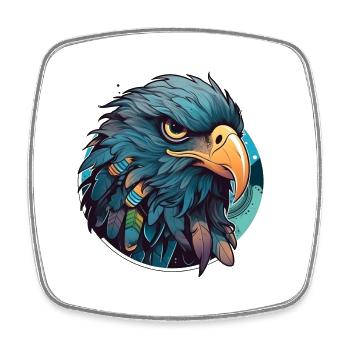 Eagle Raven Crow Vector Image - Square fridge magnet - white - Front