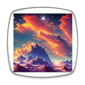 A majestic view of a distant planet - Viereckiger Kühlschrankmagnet - Weiß - Vorne