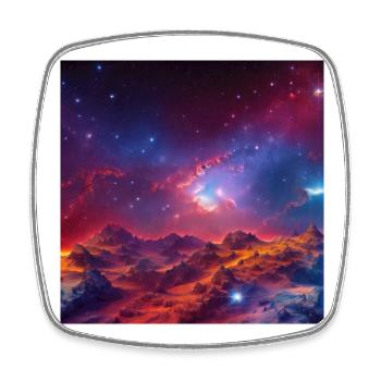 A vast colorful nebula - Viereckiger Kühlschrankmagnet - Weiß - Vorne