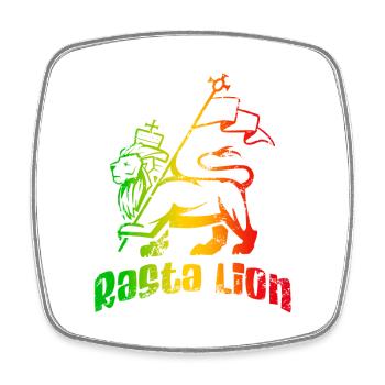 Rasta Lion - Magnet carré - blanc - Devant
