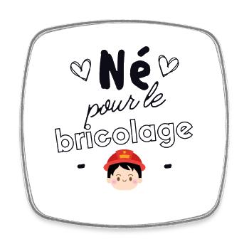 Né pour le bricolage - Magnet carré - blanc - Devant