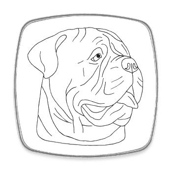 Bullmastiff - Viereckiger Kühlschrankmagnet - Weiß - Vorne