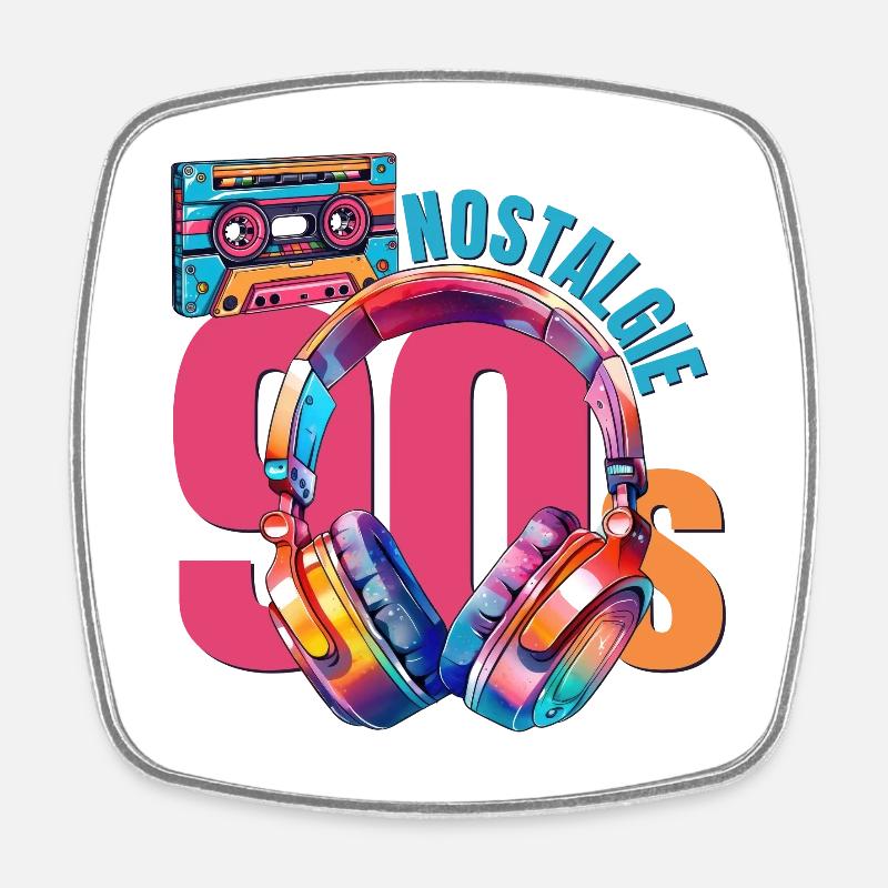 Nostalgie 90s 01 - Magnet carré - blanc
