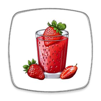 Sirop de Fraise - Magnet carré - blanc - Devant
