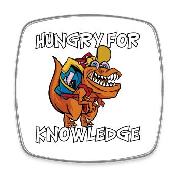 Enrollment back to school 1st grade Cooler Dino T-Rex - Square fridge magnet - white - Front