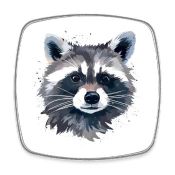 Cute raccoon - Square fridge magnet - white - Front