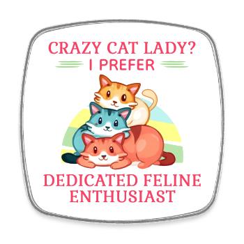 CRAZY CAT LADY - Square fridge magnet - white - Front