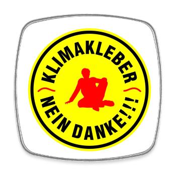 Klimakleber Nein Danke - Viereckiger Kühlschrankmagnet - Weiß - Vorne