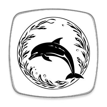 delfin - Viereckiger Kühlschrankmagnet - Weiß - Vorne